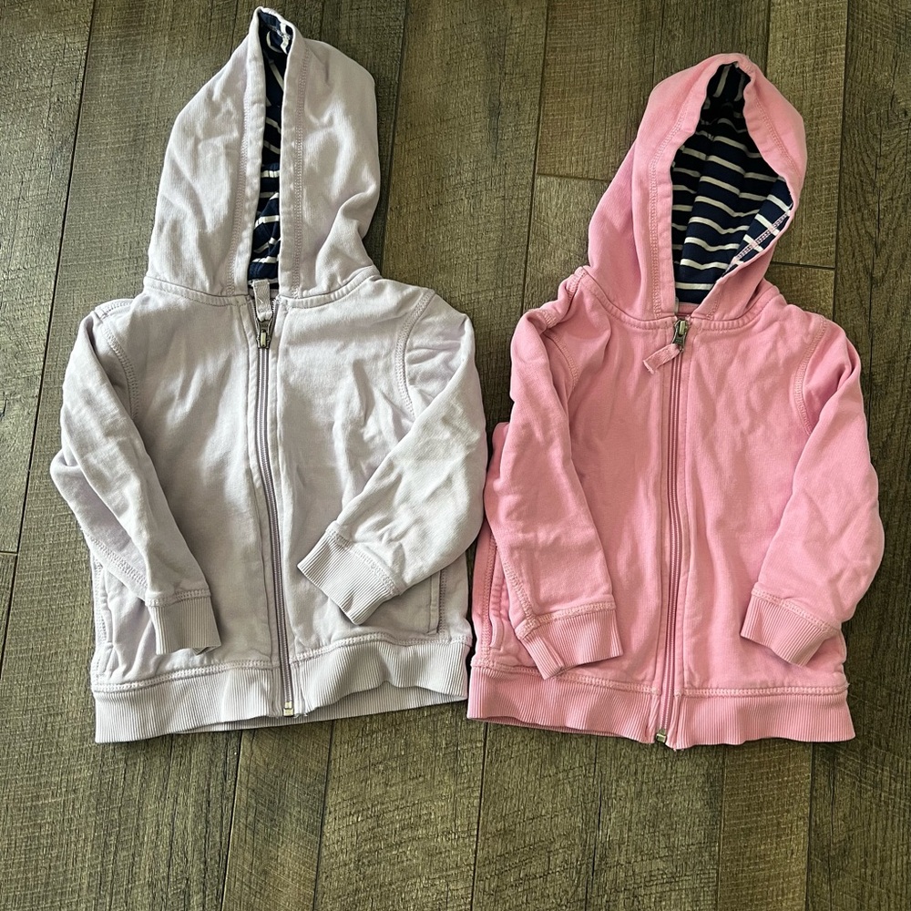 Hanna Andersson Kids Hooded Zip-Up Jackets - Pink and purple